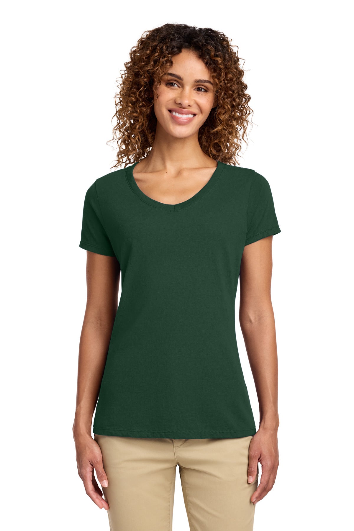 Port & Co Women's Fan Favorite V-Neck Tee - Forest Green