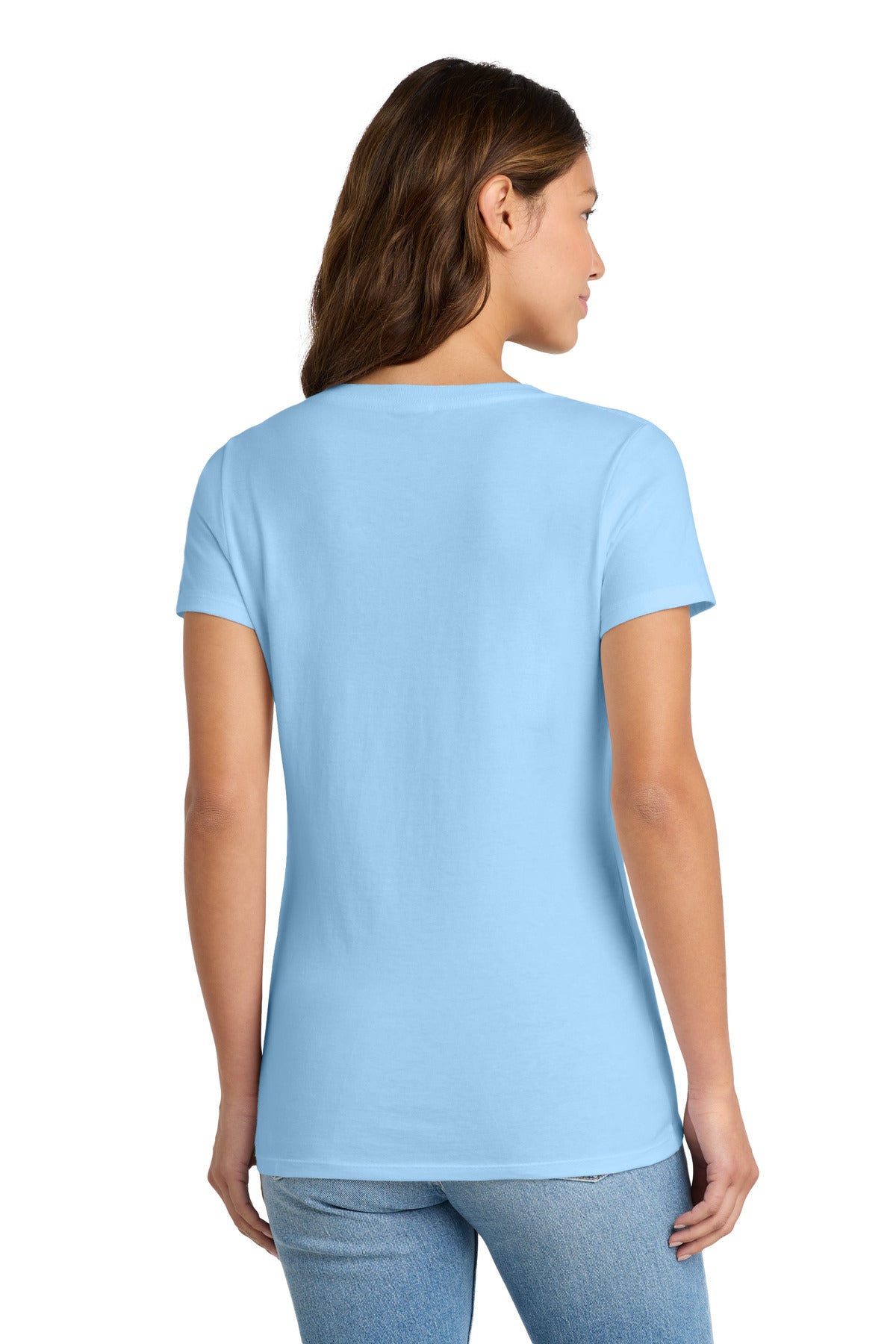 Port & Co Women's Fan Favorite V-Neck Tee - Light Blue