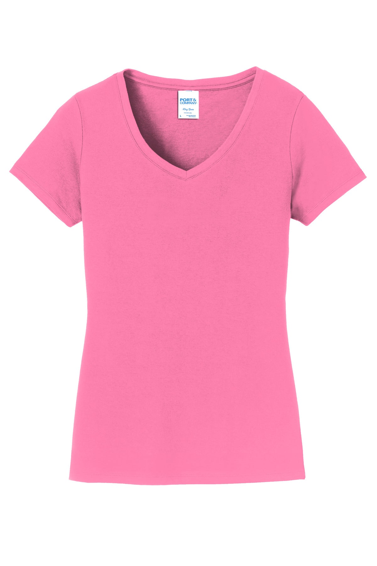 Port & Co Women's Fan Favorite V-Neck Tee - New Pink