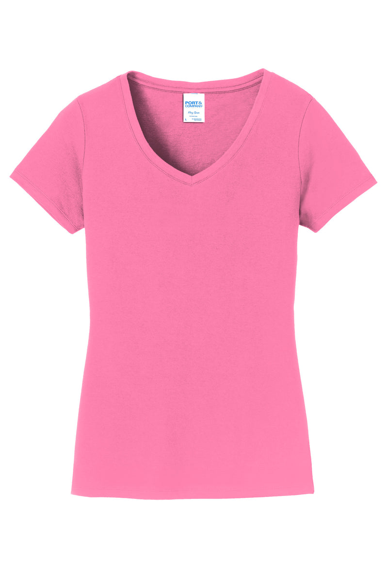 Port & Co Women's Fan Favorite V-Neck Tee - New Pink
