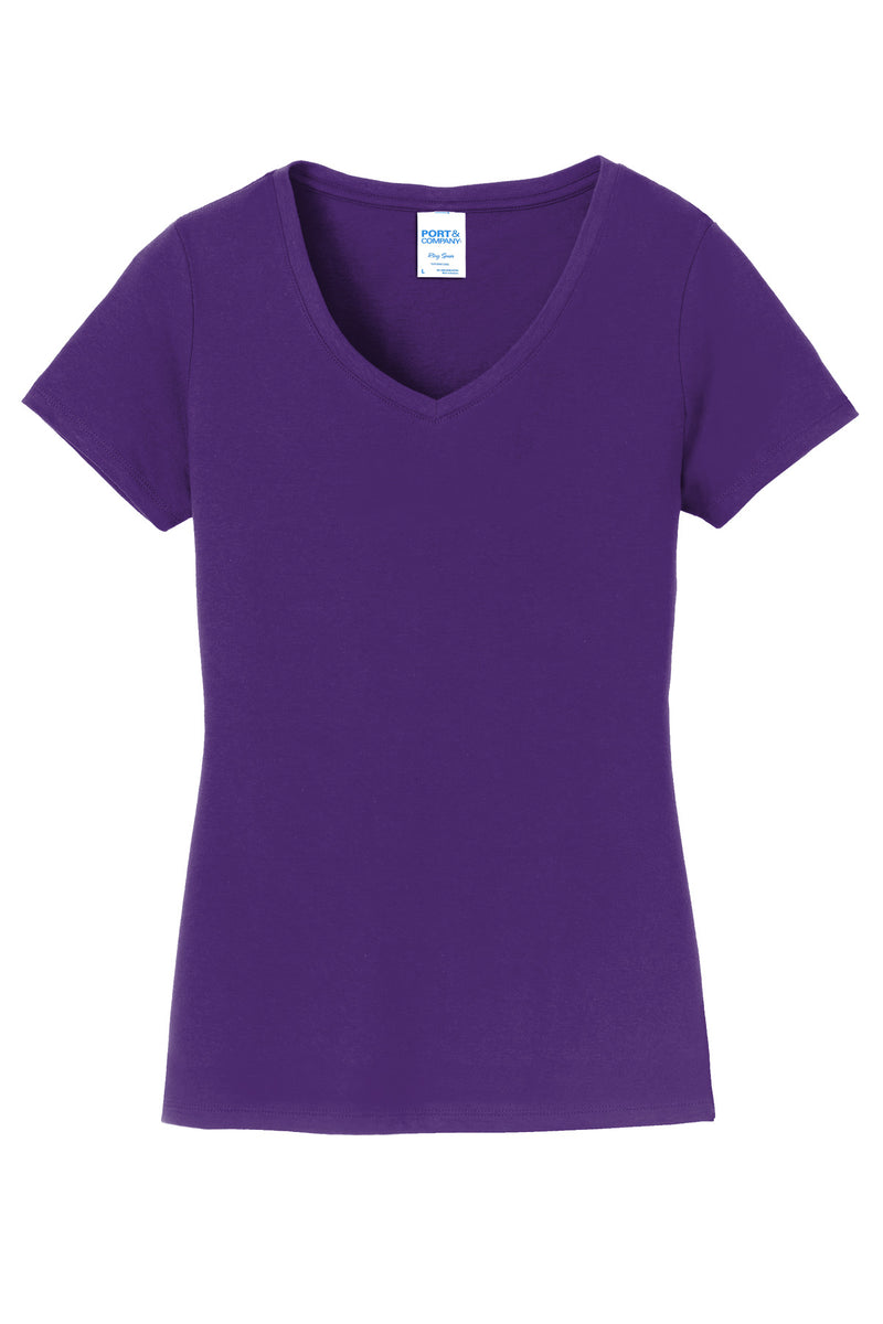 Port & Co Women's Fan Favorite V-Neck Tee - Team Purple