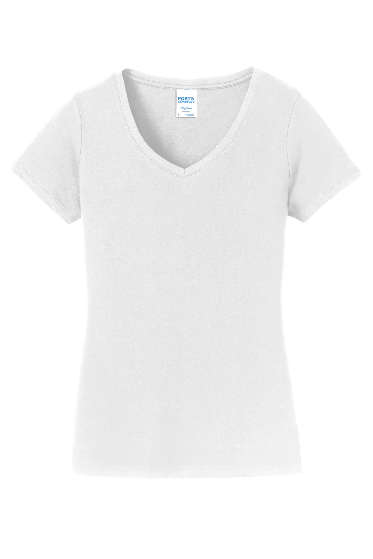 Port & Co Women's Fan Favorite V-Neck Tee - White