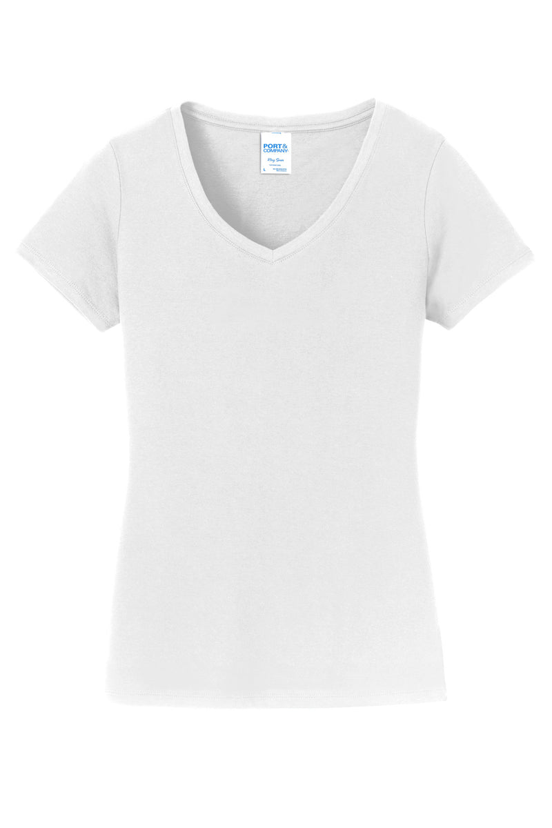 Port & Co Women's Fan Favorite V-Neck Tee - White
