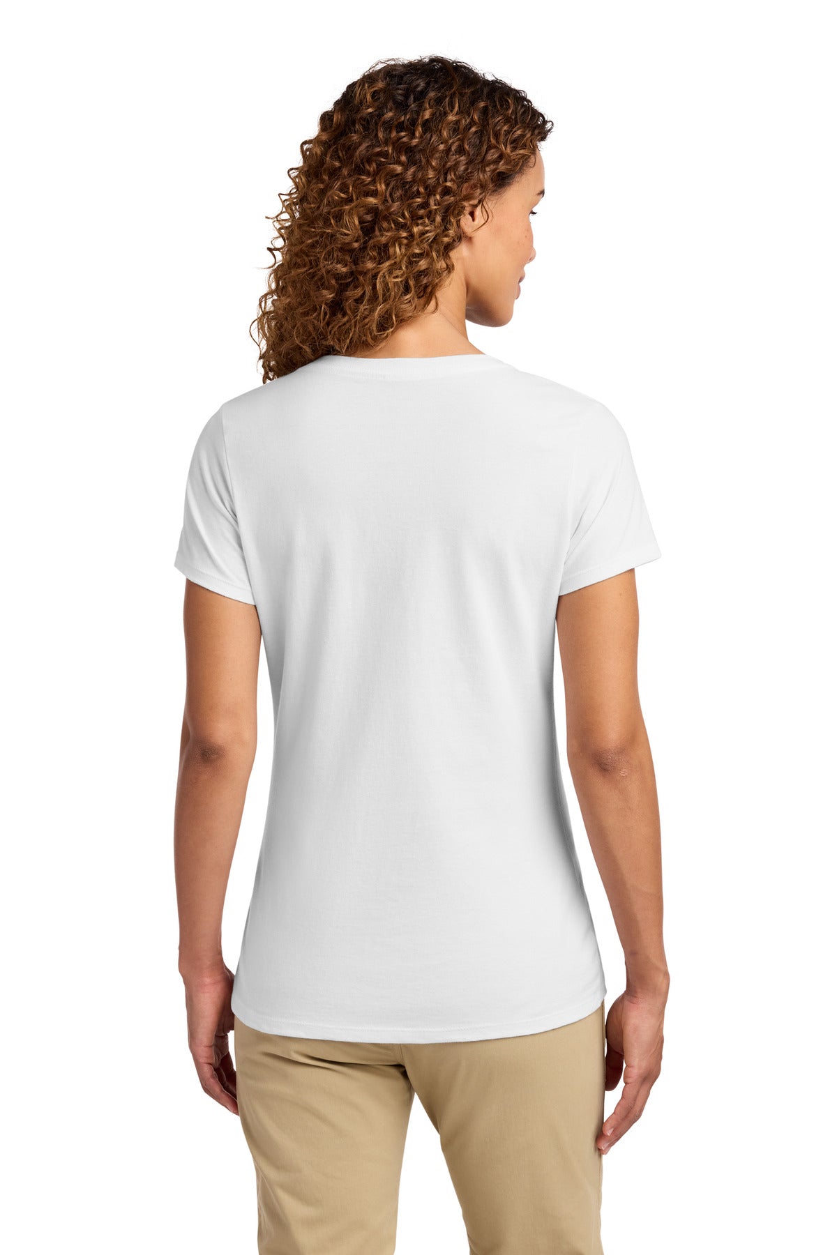 Port & Co Women's Fan Favorite V-Neck Tee - White