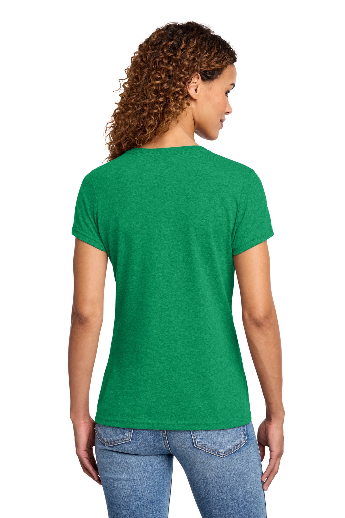 Port & Co Women's Fan Favorite Blend V-Neck Tee - Athletic Kelly Green Heather