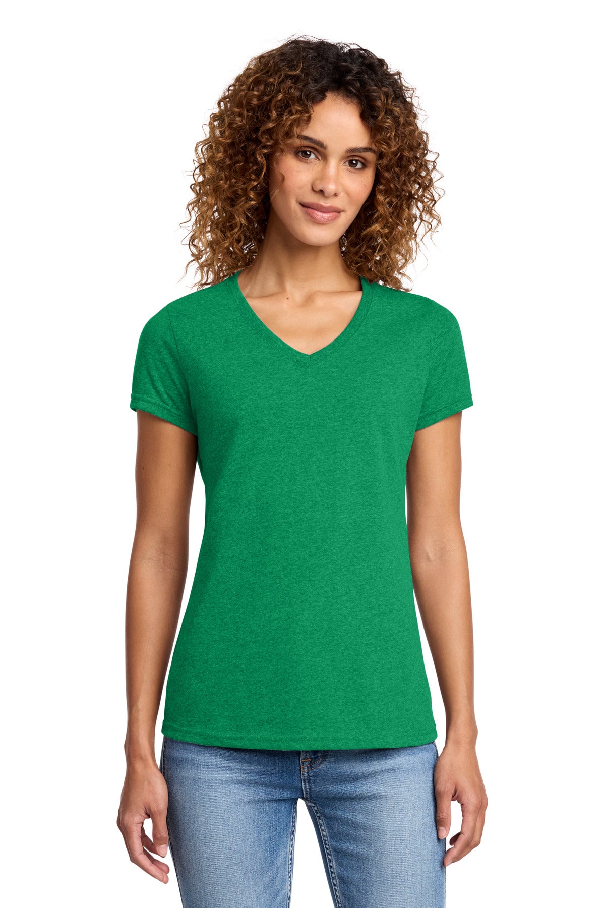 Port & Co Women's Fan Favorite Blend V-Neck Tee - Athletic Kelly Green Heather