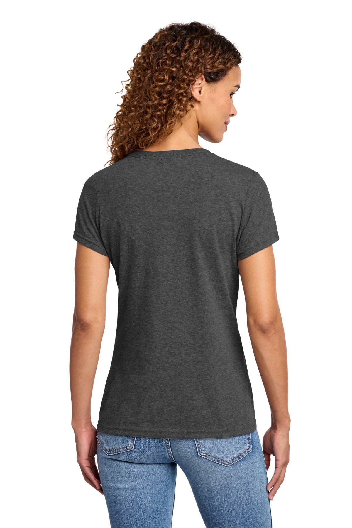 Port & Co Women's Fan Favorite Blend V-Neck Tee - Black Heather