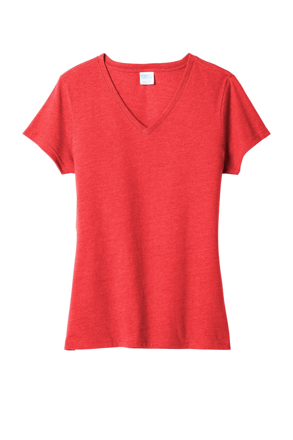 Port & Co Women's Fan Favorite Blend V-Neck Tee - Bright Red Heather