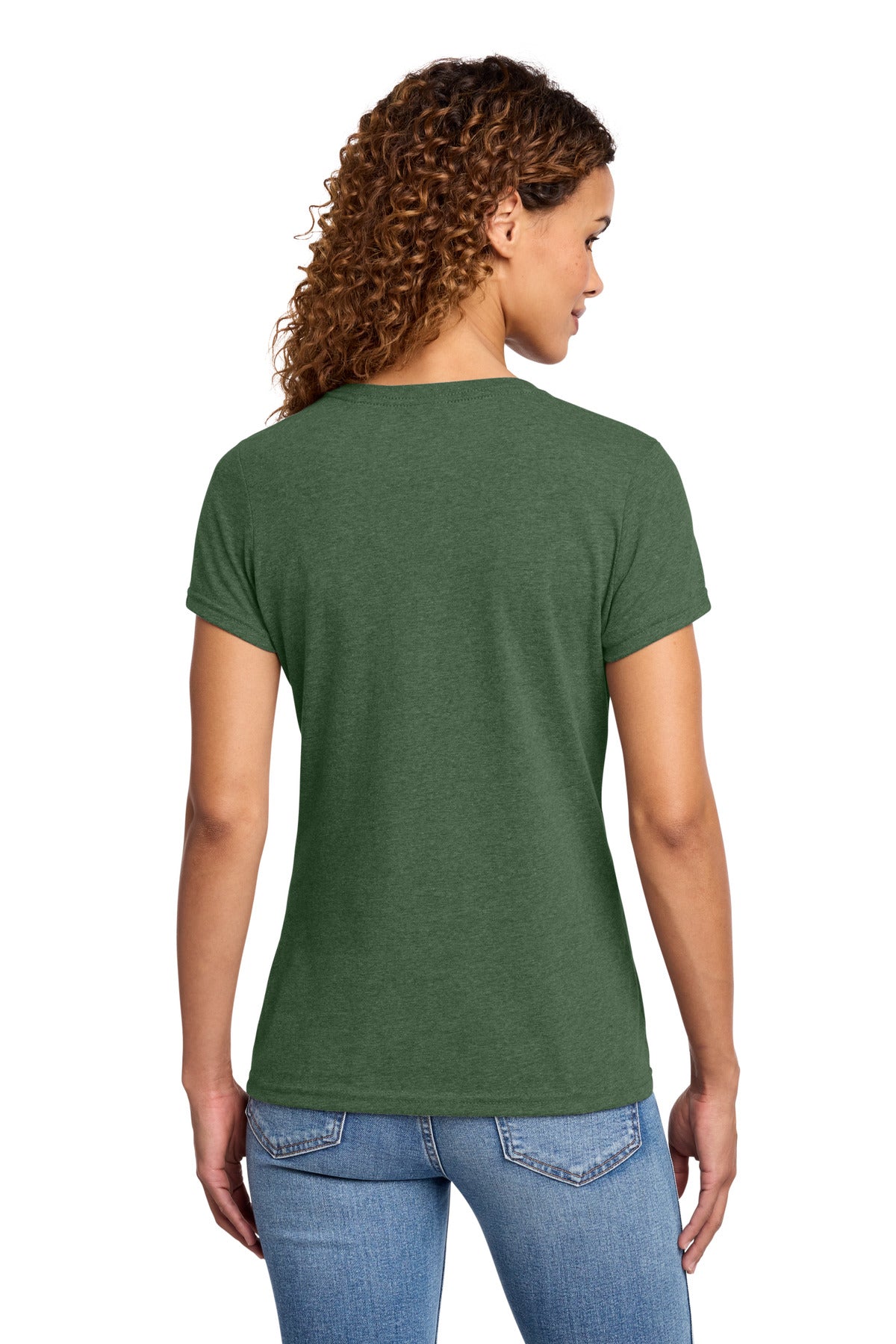Port & Co Women's Fan Favorite Blend V-Neck Tee - Forest Green Heather