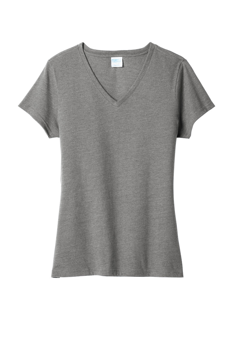 Port & Co Women's Fan Favorite Blend V-Neck Tee - Graphite Heather
