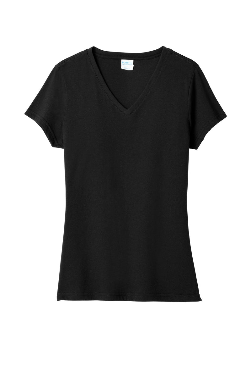 Port & Co Women's Fan Favorite Blend V-Neck Tee - Jet Black