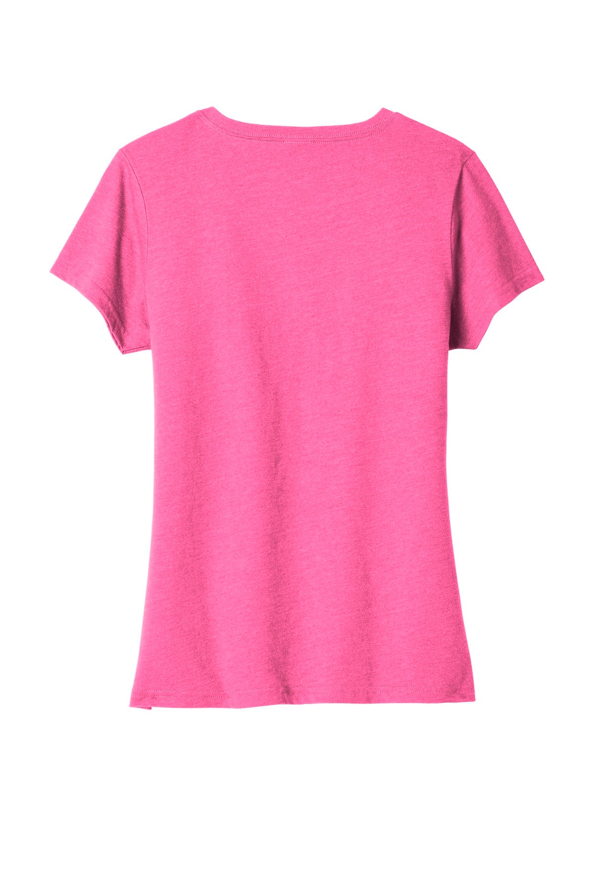 Port & Co Women's Fan Favorite Blend V-Neck Tee - Neon Pink Heather