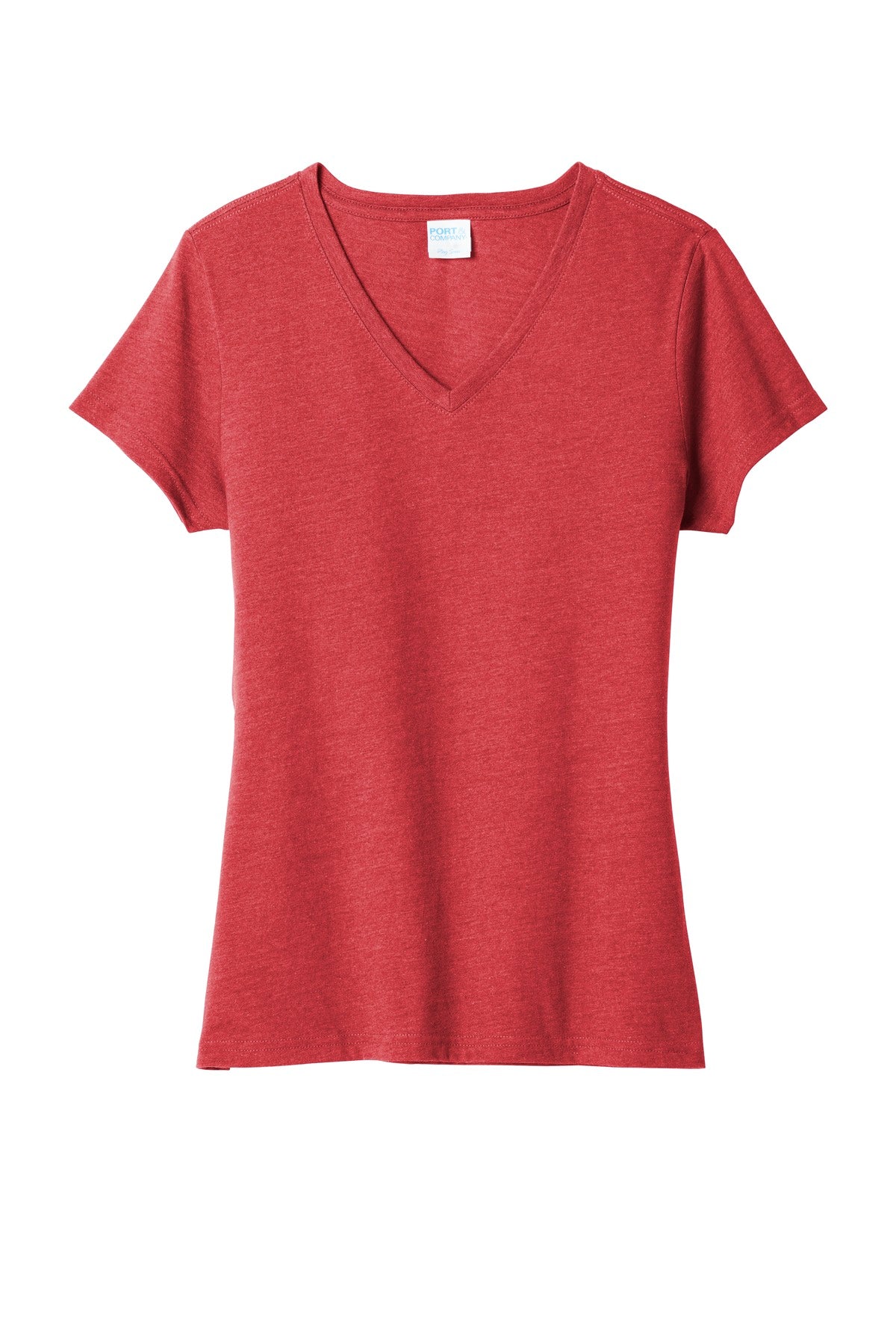 Port & Co Women's Fan Favorite Blend V-Neck Tee - Team Cardinal Heather
