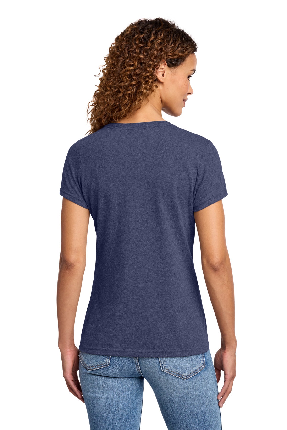 Port & Co Women's Fan Favorite Blend V-Neck Tee - Team Navy Heather