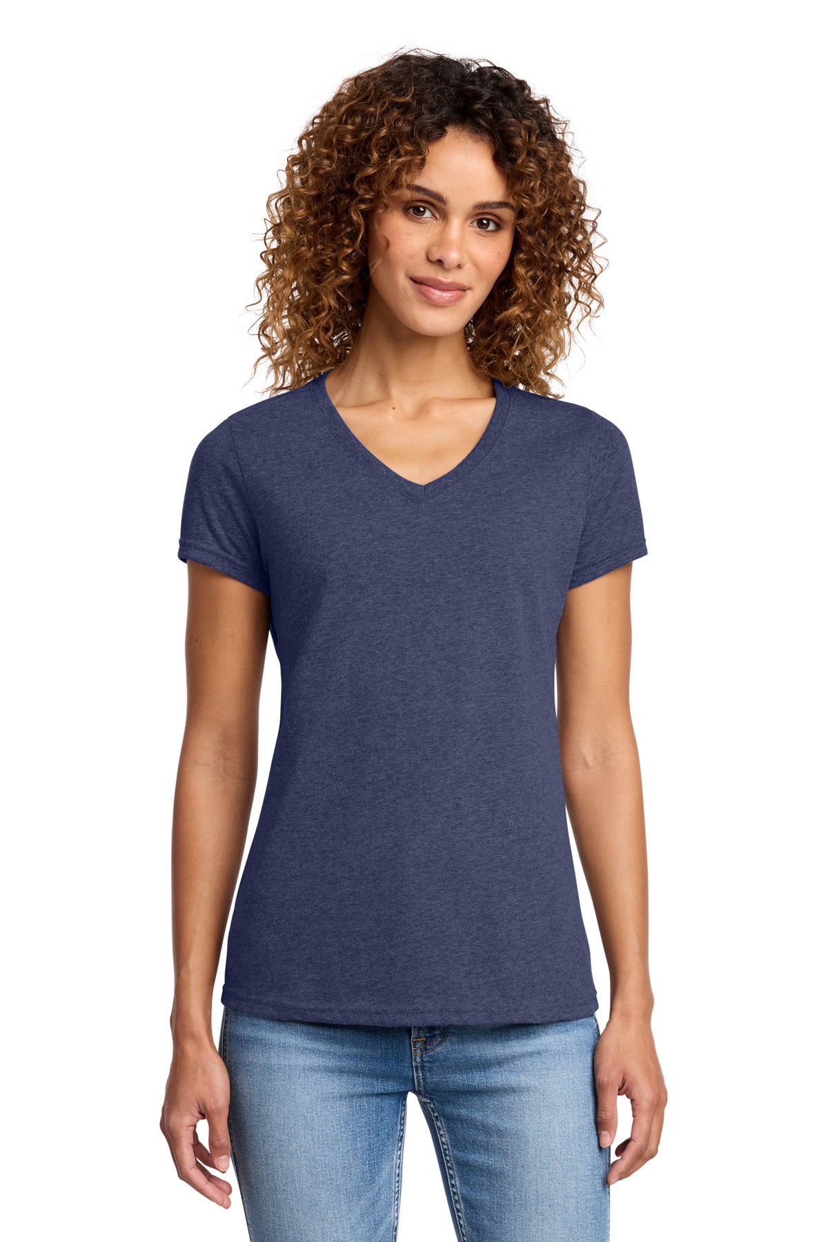 Port & Co Women's Fan Favorite Blend V-Neck Tee - Team Navy Heather