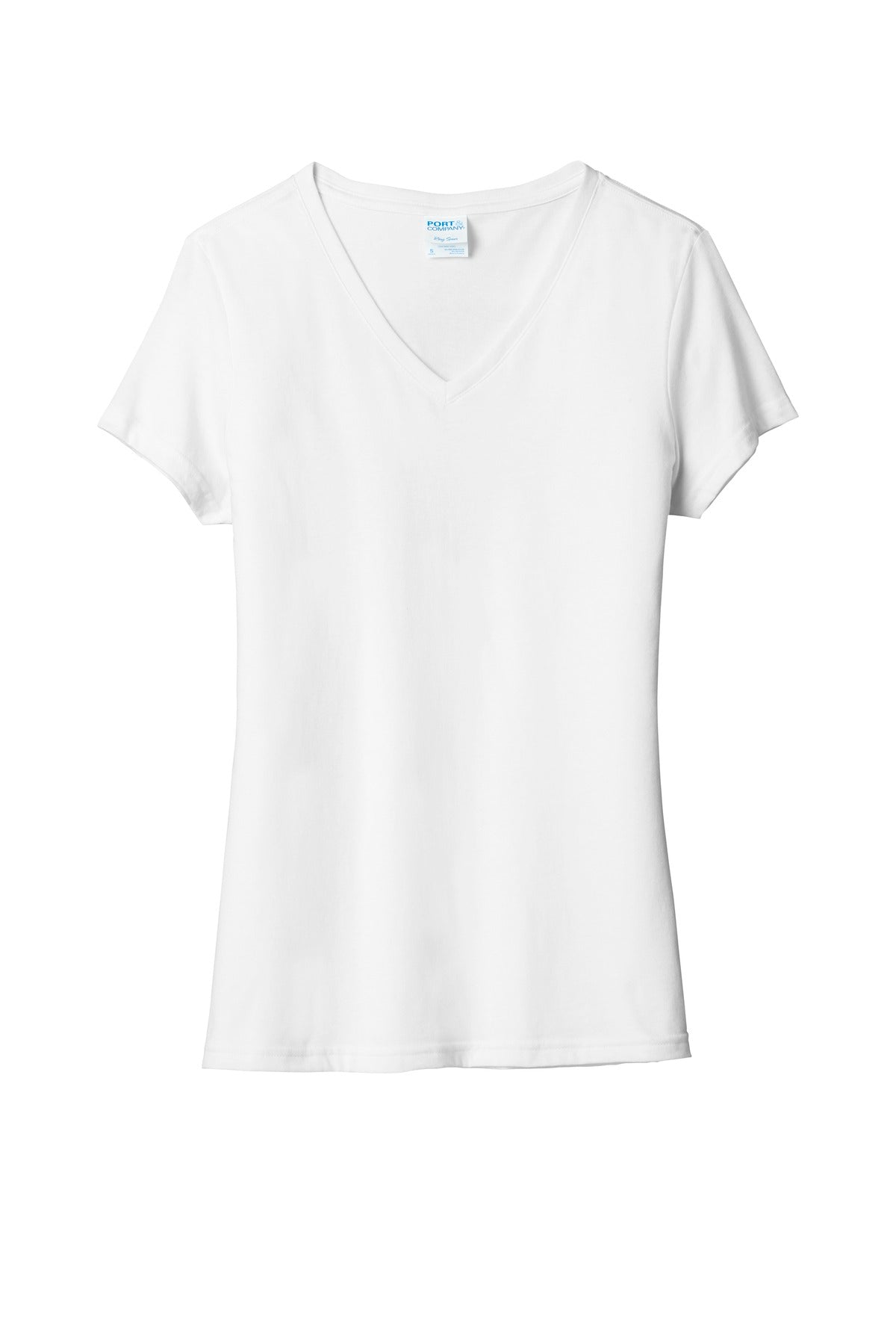 Port & Co Women's Fan Favorite Blend V-Neck Tee - White
