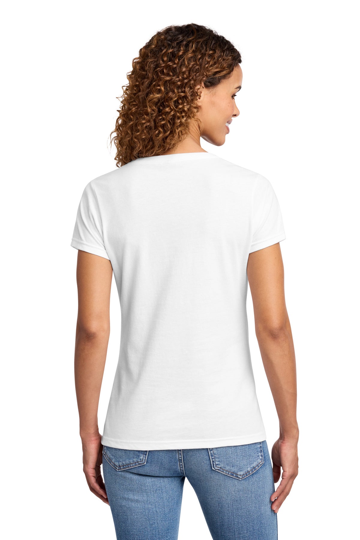 Port & Co Women's Fan Favorite Blend V-Neck Tee - White