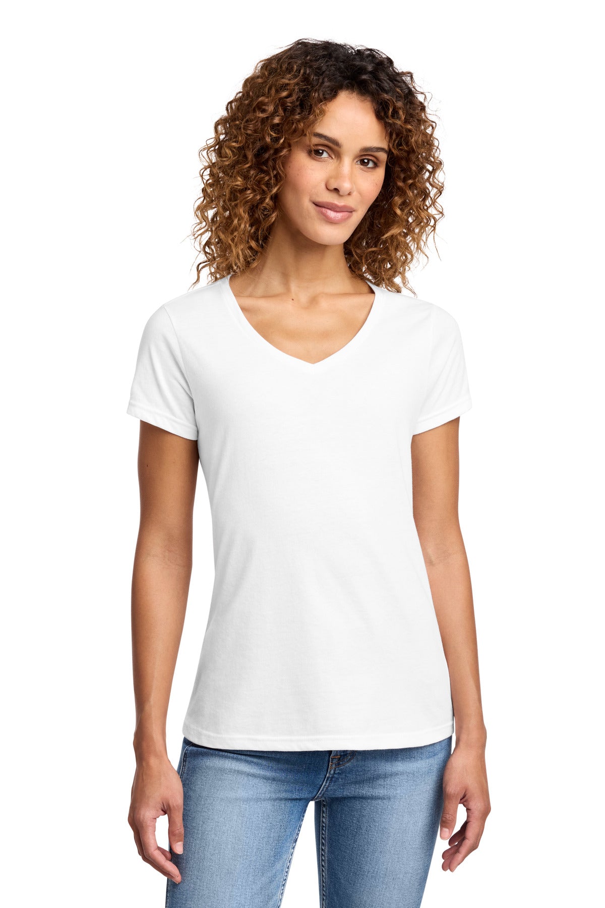 Port & Co Women's Fan Favorite Blend V-Neck Tee - White