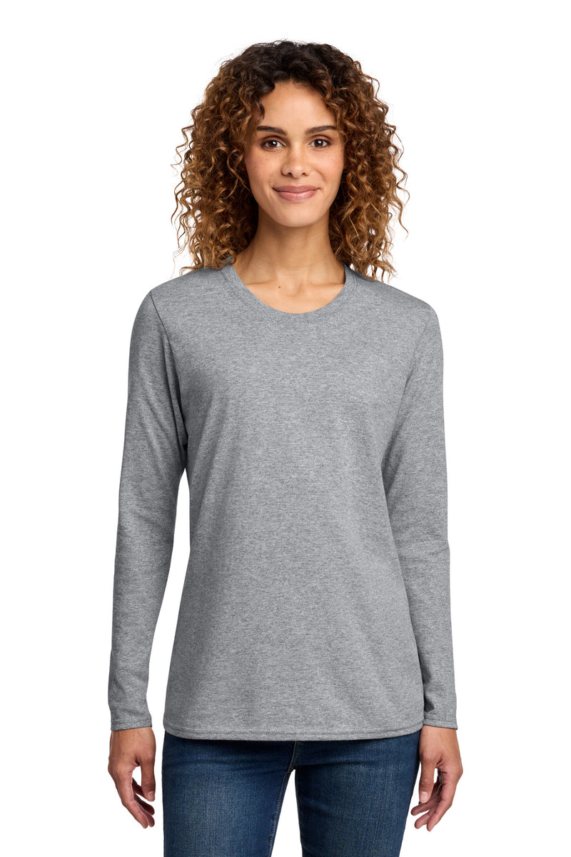 Port & Co Women's Long Sleeve Core Cotton Tee - Athletic Heather