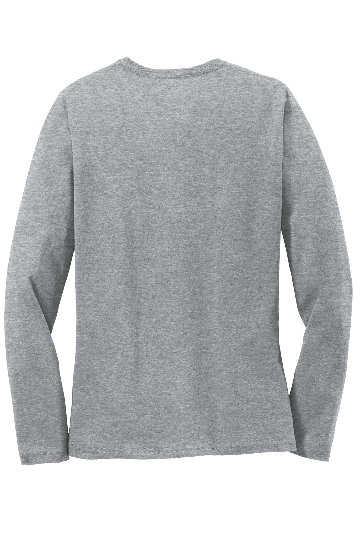 Port & Co Women's Long Sleeve Core Cotton Tee - Athletic Heather