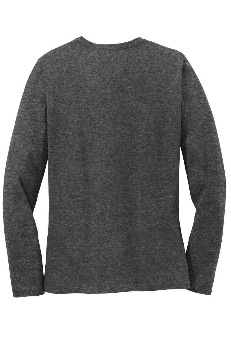 Port & Co Women's Long Sleeve Core Cotton Tee - Dark Heather Grey