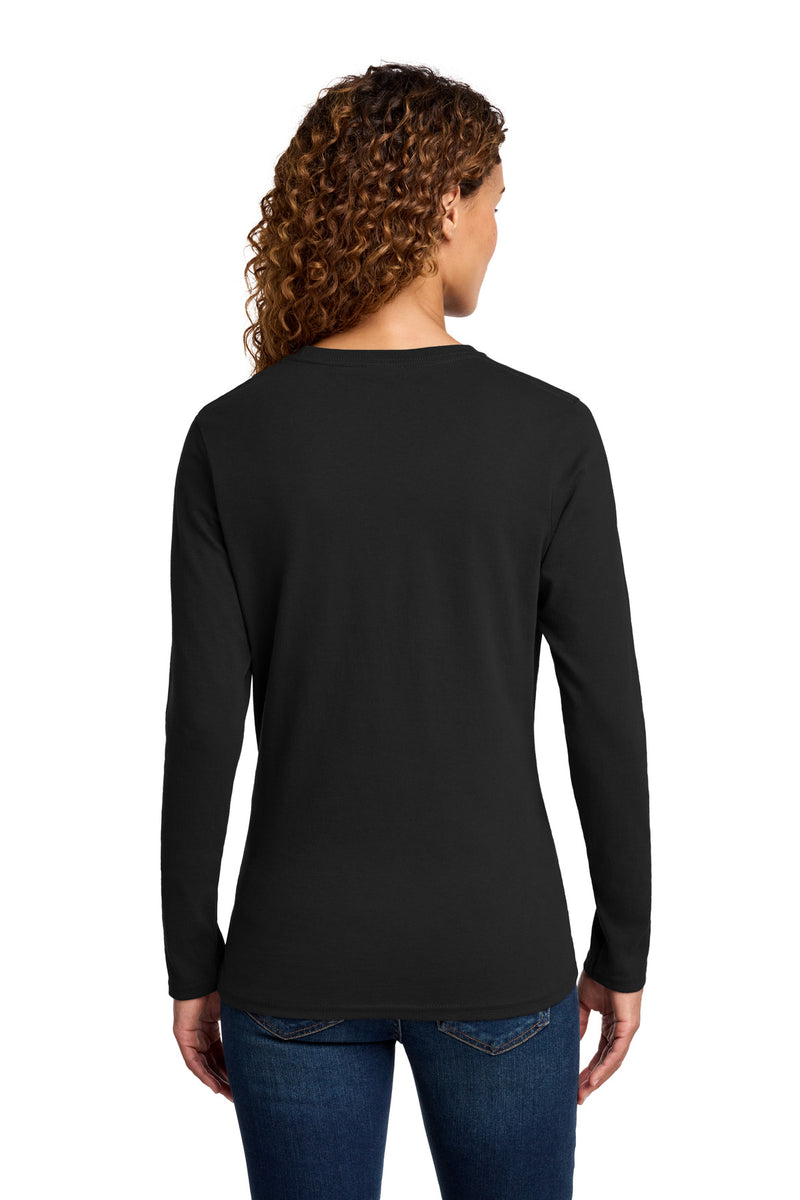 Port & Co Women's Long Sleeve Core Cotton Tee - Jet Black