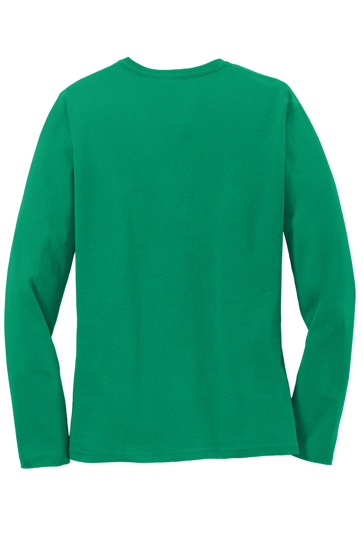 Port & Co Women's Long Sleeve Core Cotton Tee - Kelly