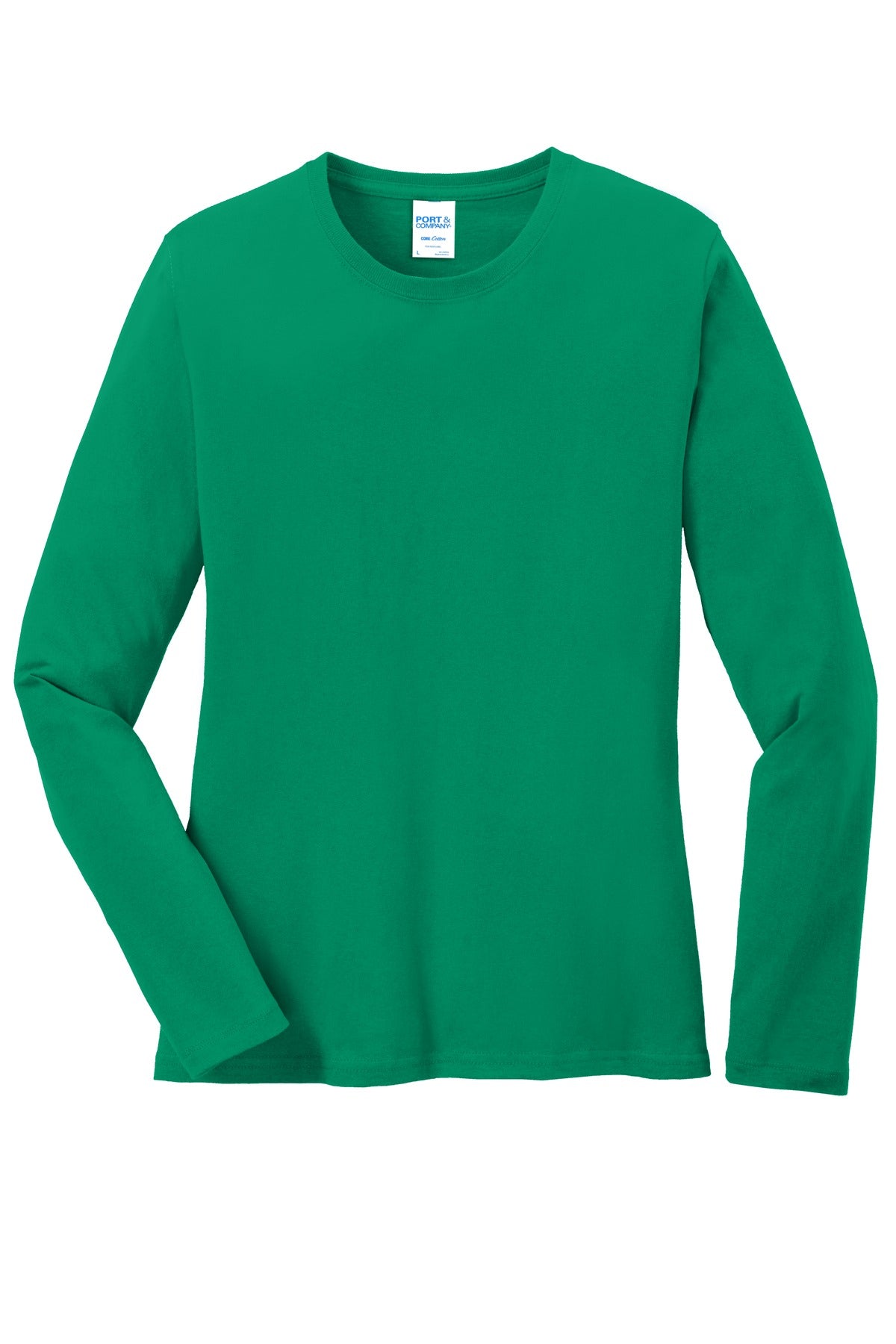 Port & Co Women's Long Sleeve Core Cotton Tee - Kelly