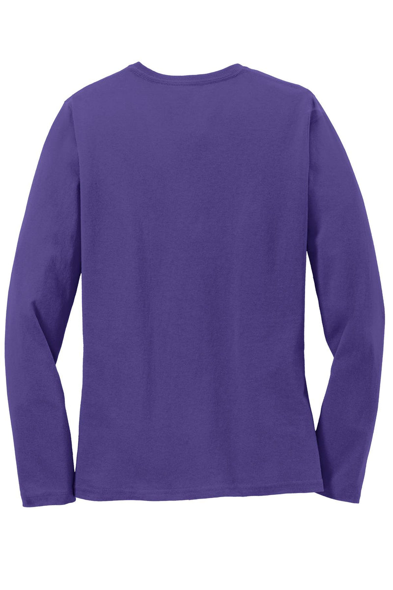 Port & Co Women's Long Sleeve Core Cotton Tee - Purple