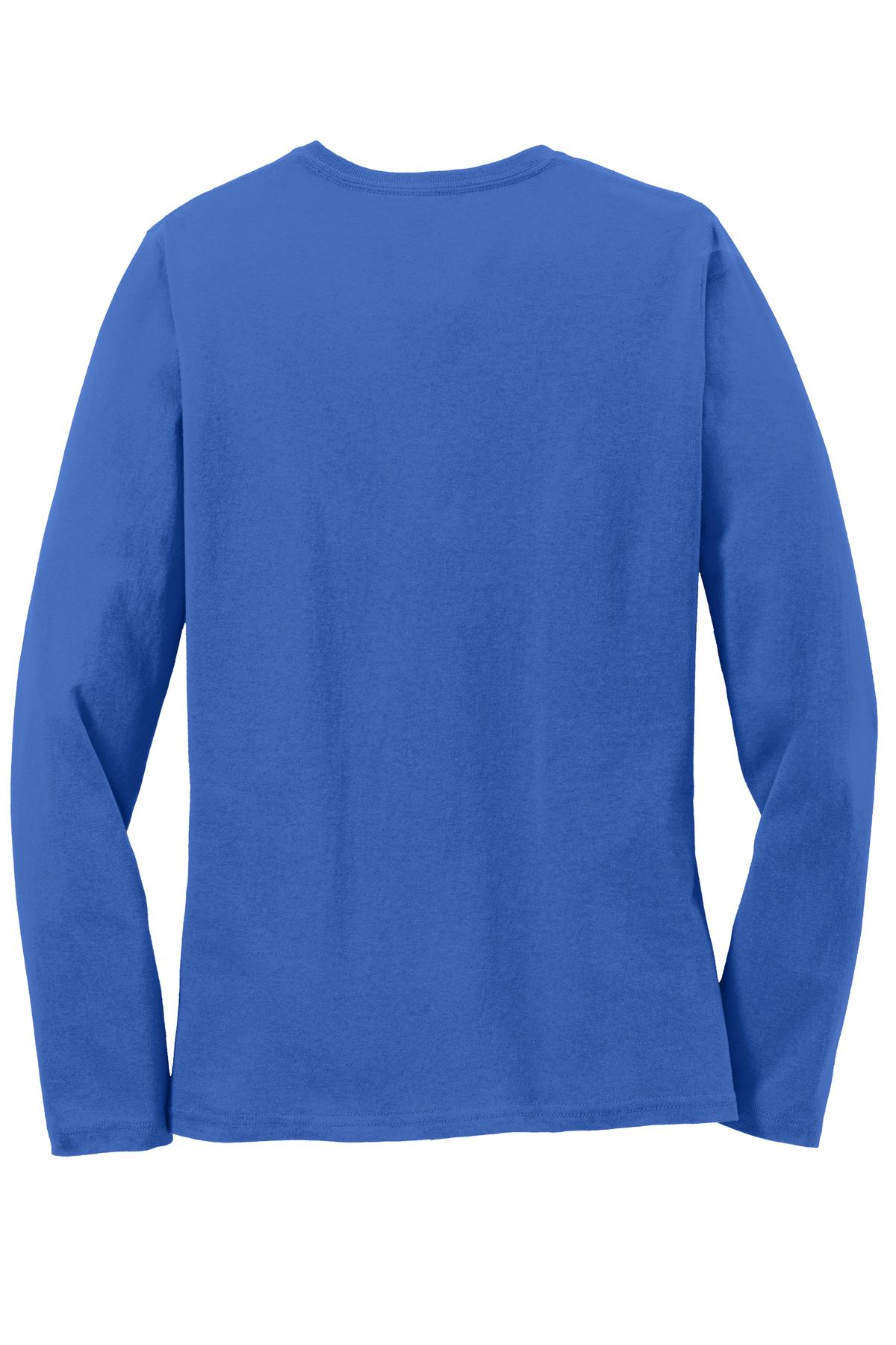 Port & Co Women's Long Sleeve Core Cotton Tee - Royal
