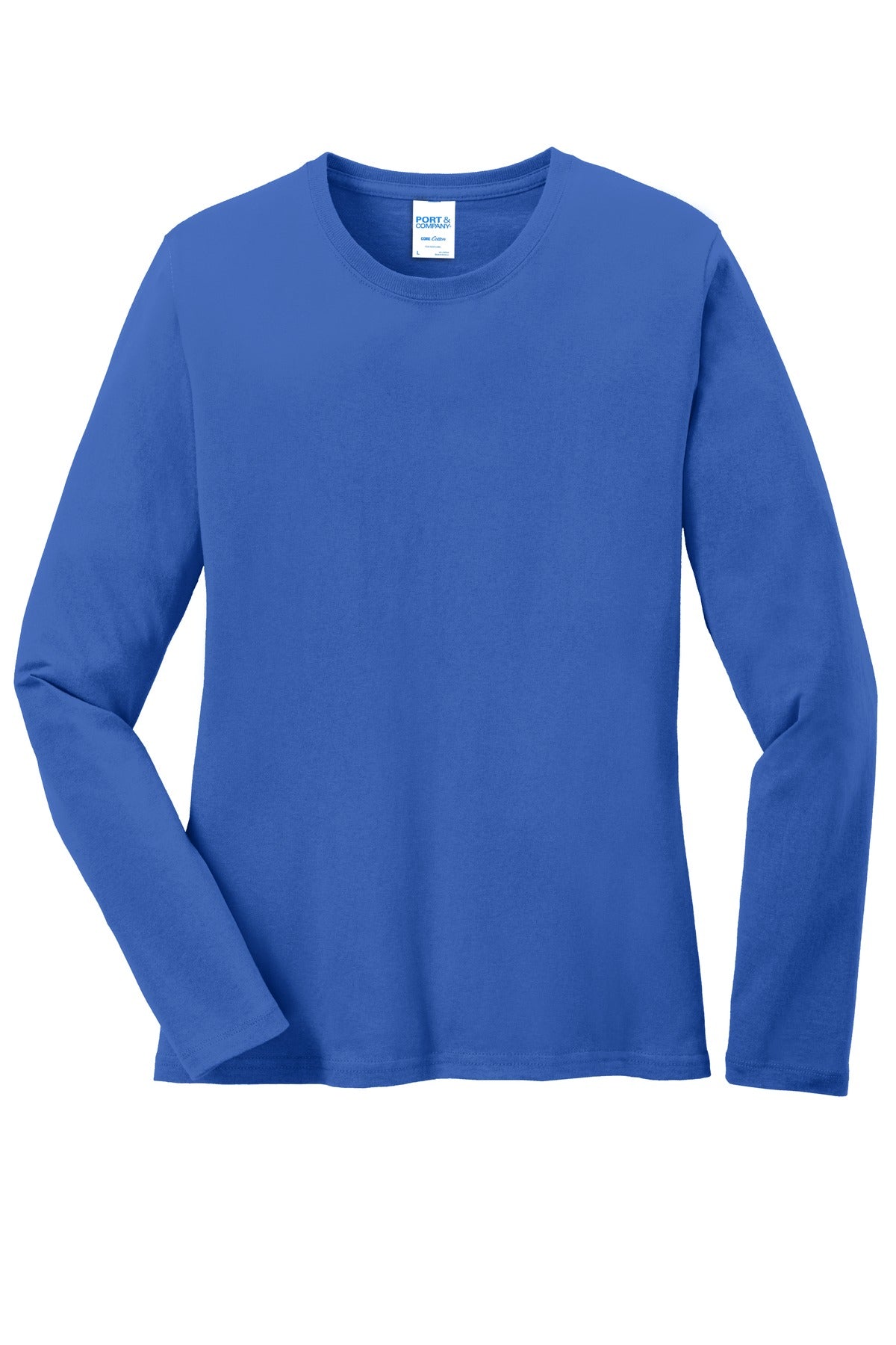 Port & Co Women's Long Sleeve Core Cotton Tee - Royal