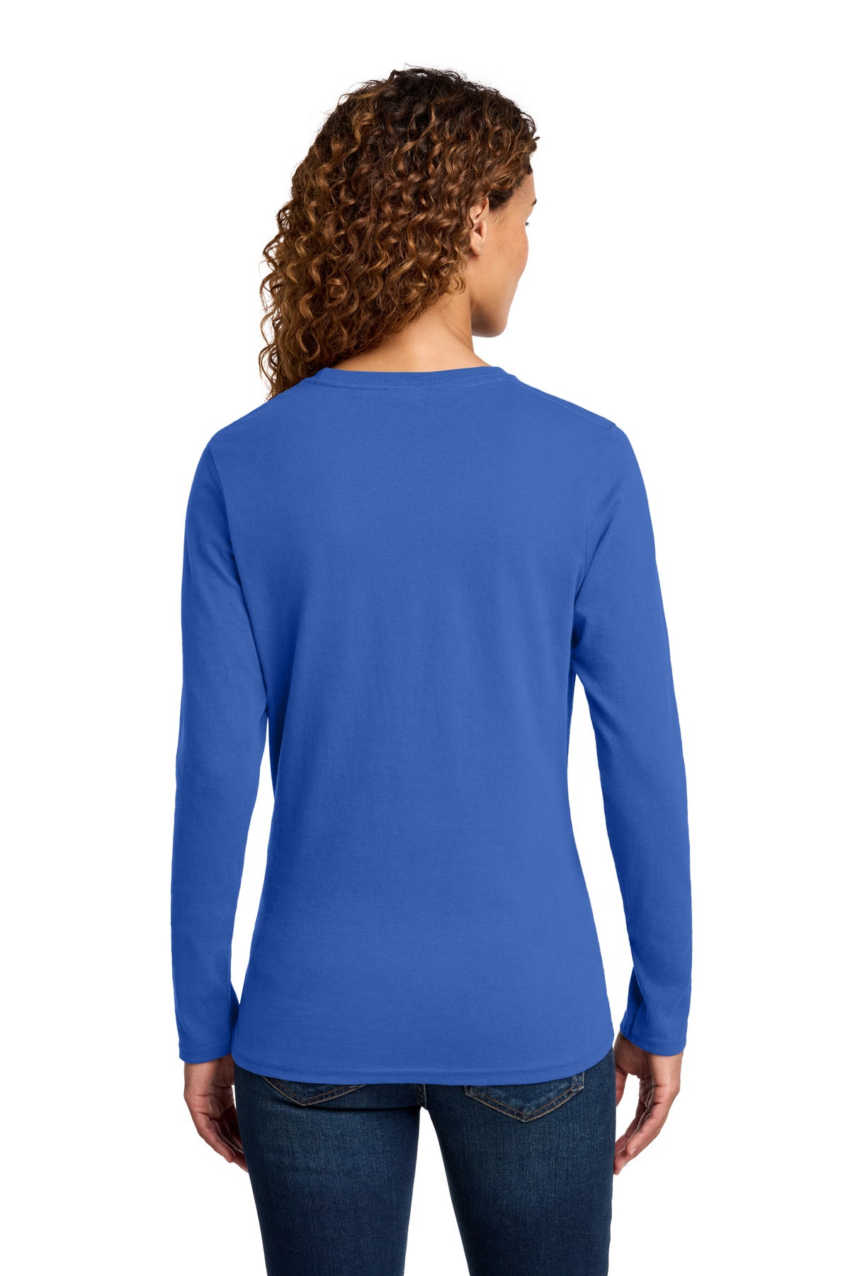 Port & Co Women's Long Sleeve Core Cotton Tee - Royal