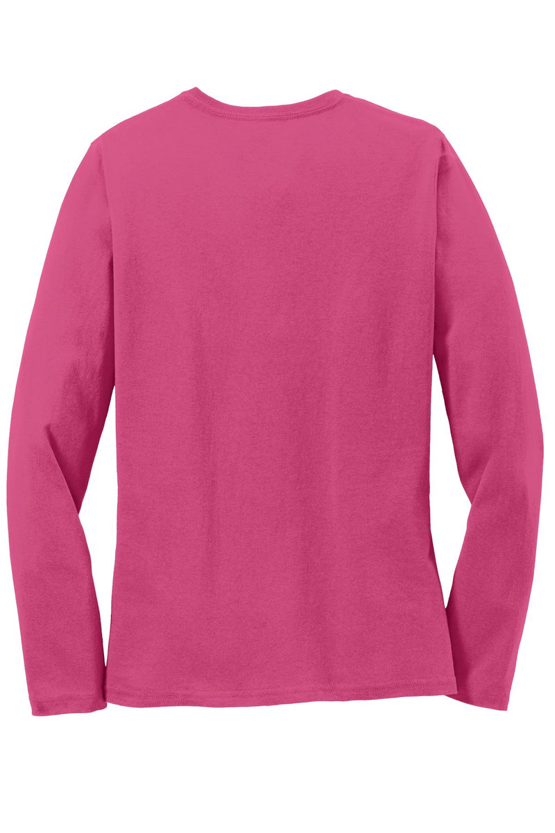 Port & Co Women's Long Sleeve Core Cotton Tee - Sangria