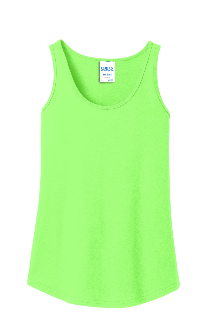 Port & Co Women's Core Cotton Tank Top - Neon Green