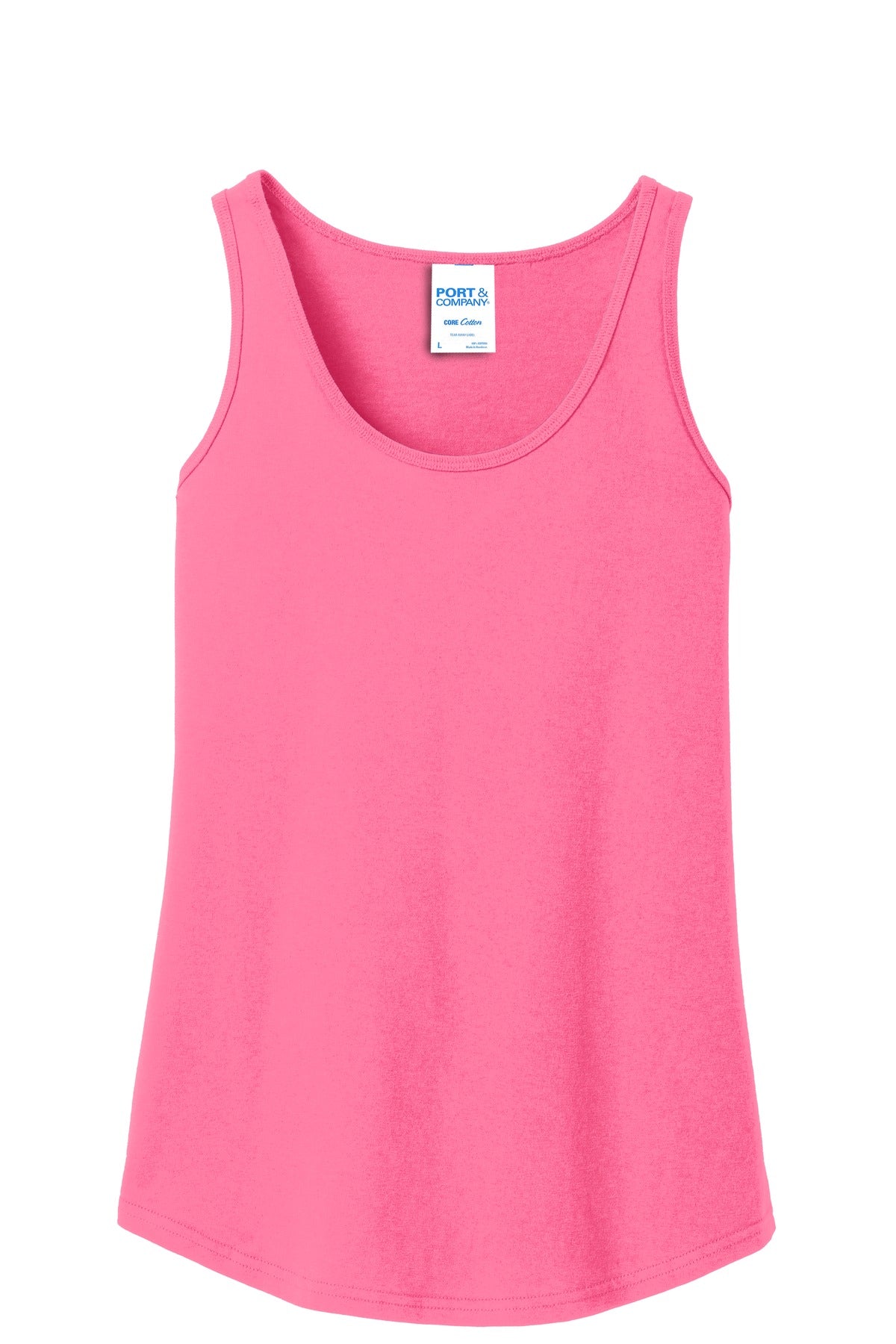 Port & Co Women's Core Cotton Tank Top - Neon Pink