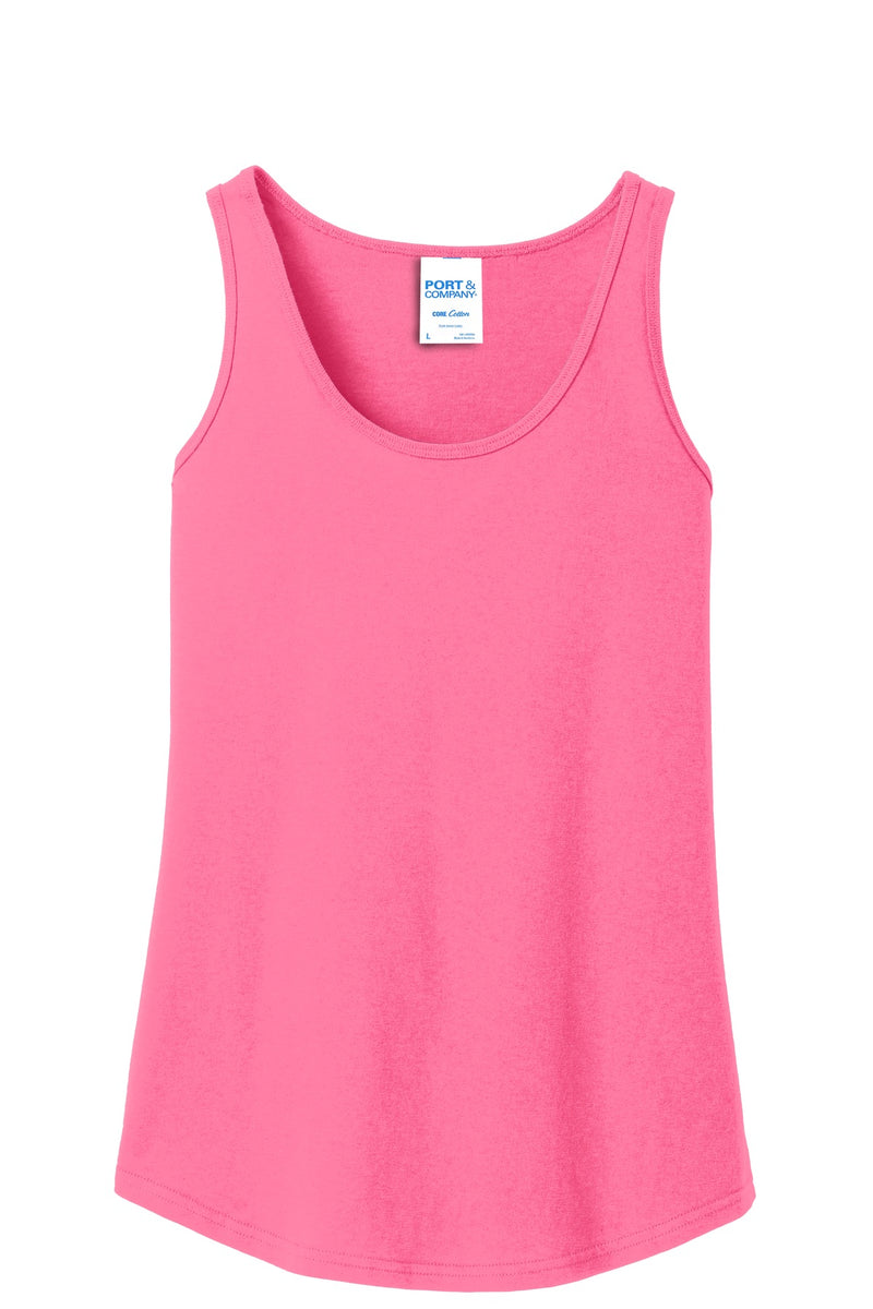 Port & Co Women's Core Cotton Tank Top - Neon Pink