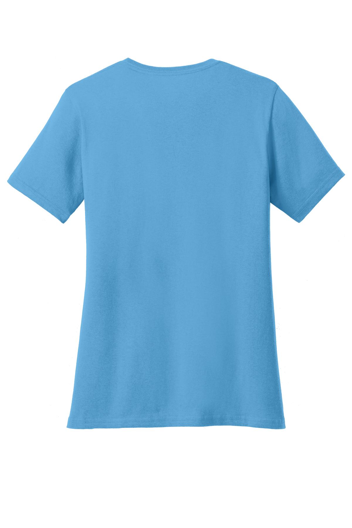 Port & Co Women's Core Cotton V-Neck Tee - Aquatic Blue