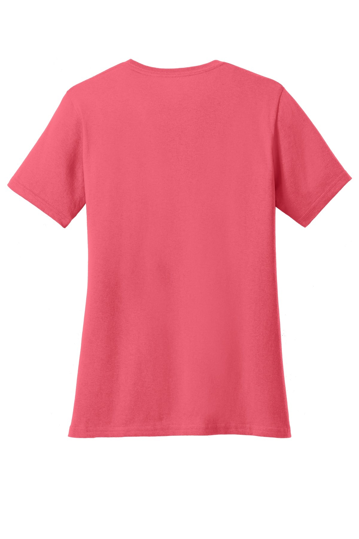 Port & Co Women's Core Cotton V-Neck Tee - Coral