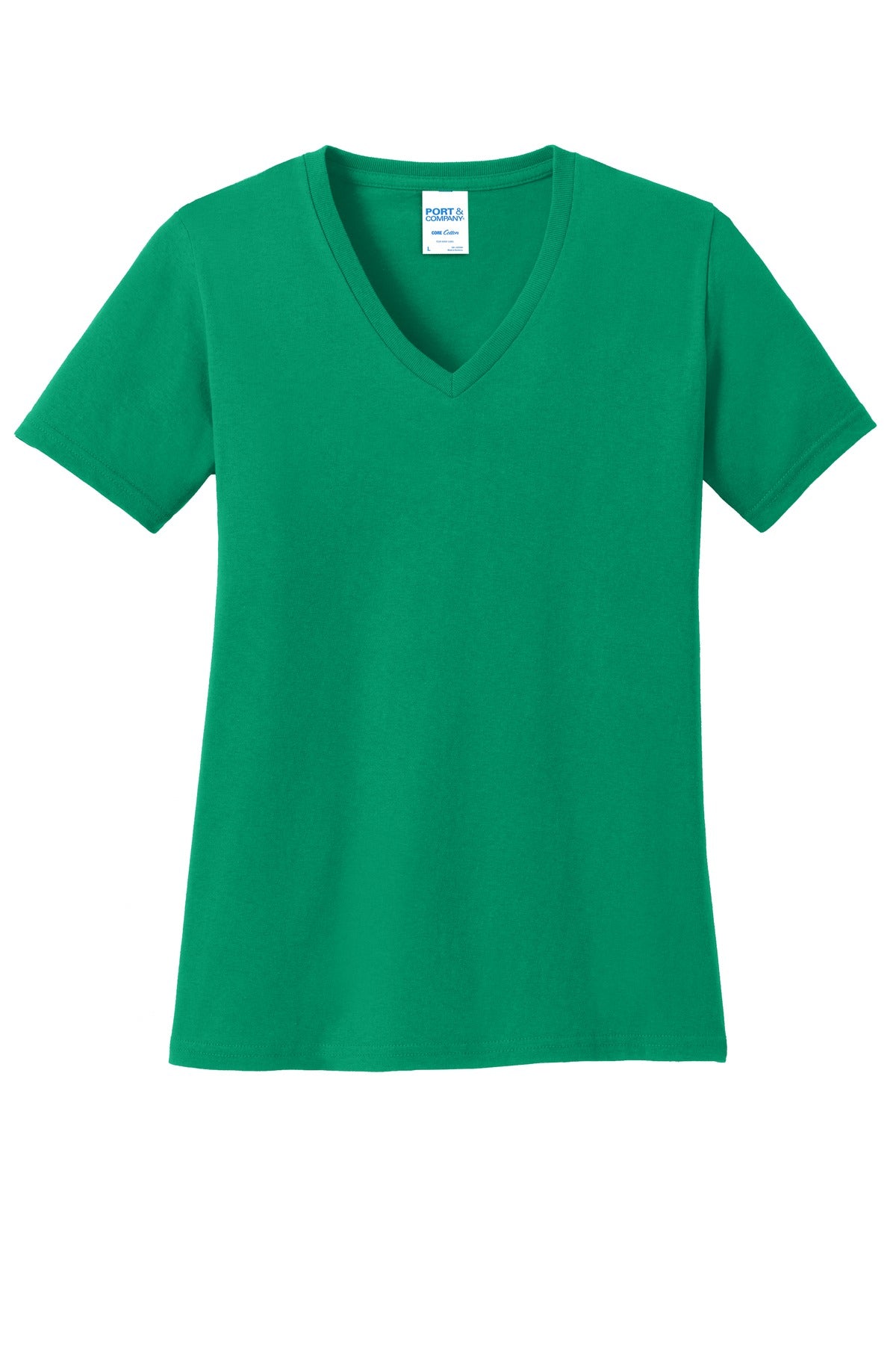 Port & Co Women's Core Cotton V-Neck Tee - Kelly