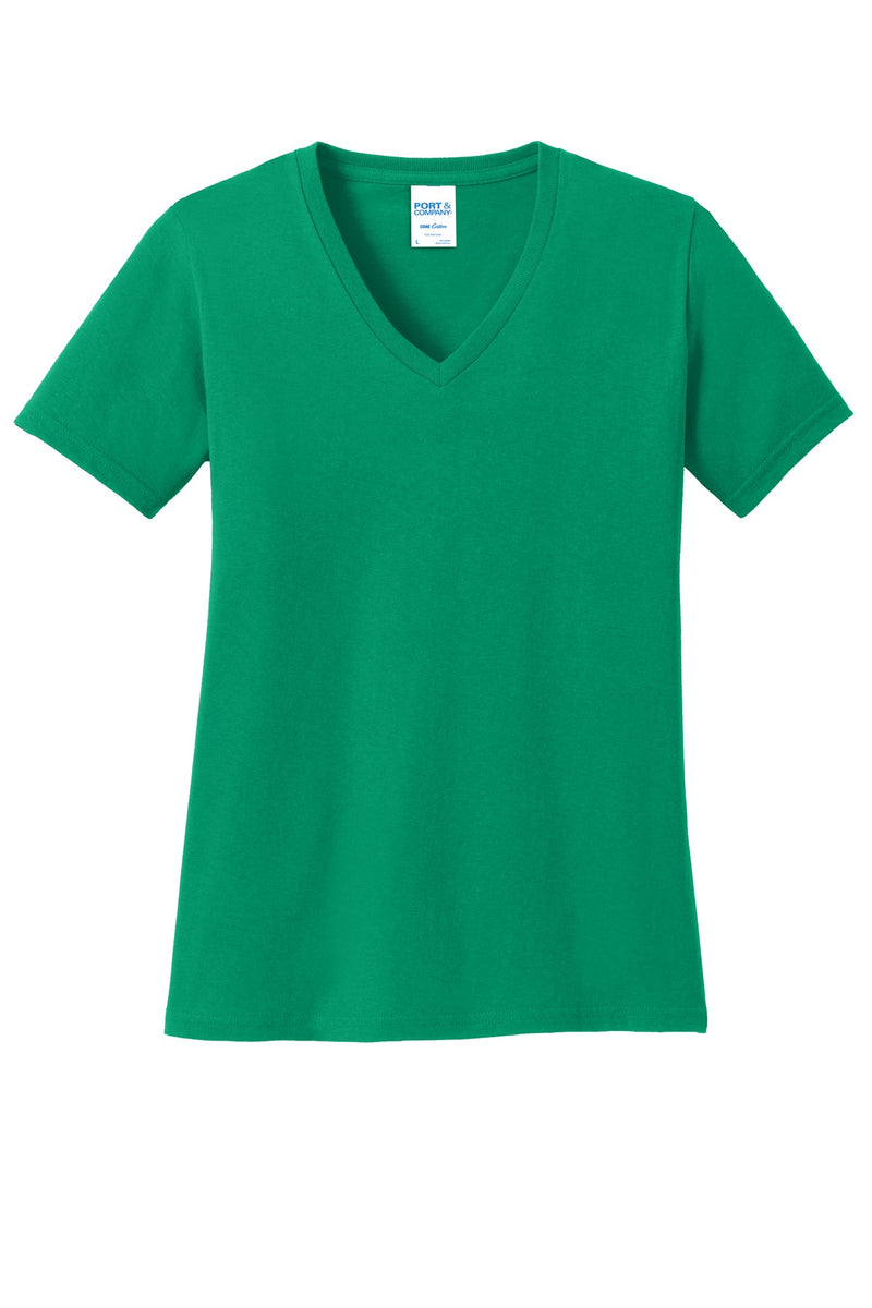 Port & Co Women's Core Cotton V-Neck Tee - Kelly