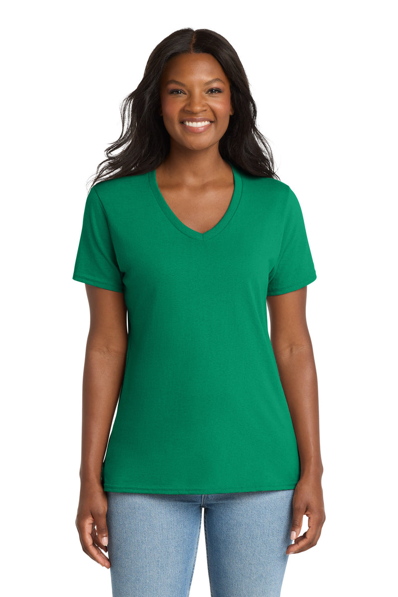 Port & Co Women's Core Cotton V-Neck Tee - Kelly