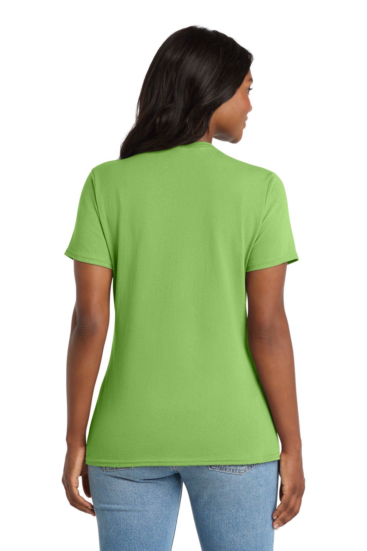 Port & Co Women's Core Cotton V-Neck Tee - Lime