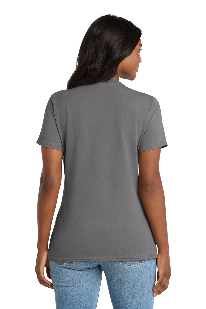 Port & Co Women's Core Cotton V-Neck Tee - Medium Grey
