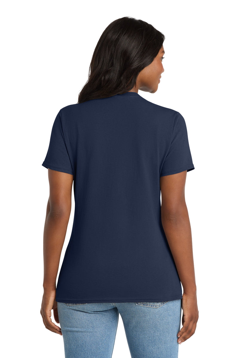 Port & Co Women's Core Cotton V-Neck Tee - Navy