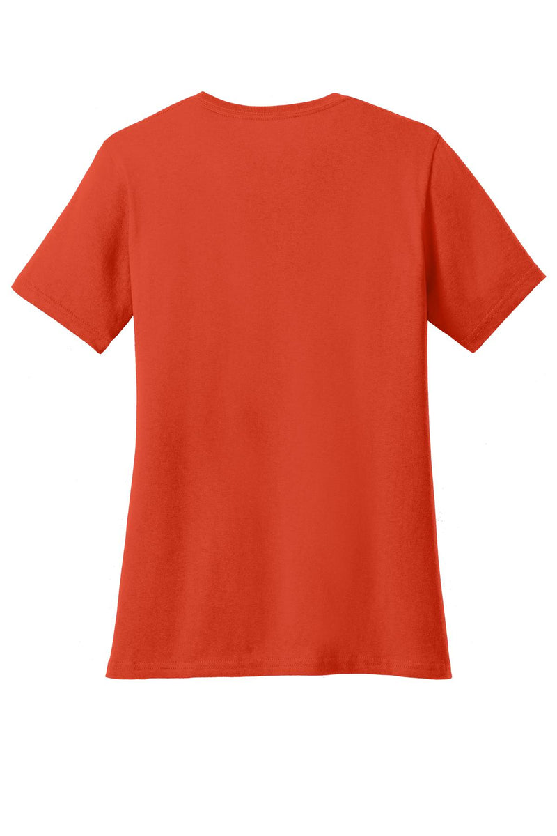Port & Co Women's Core Cotton V-Neck Tee - Orange