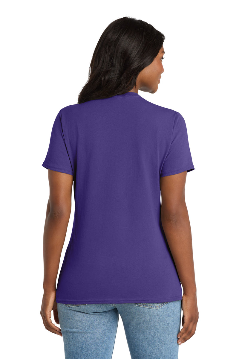 Port & Co Women's Core Cotton V-Neck Tee - Purple