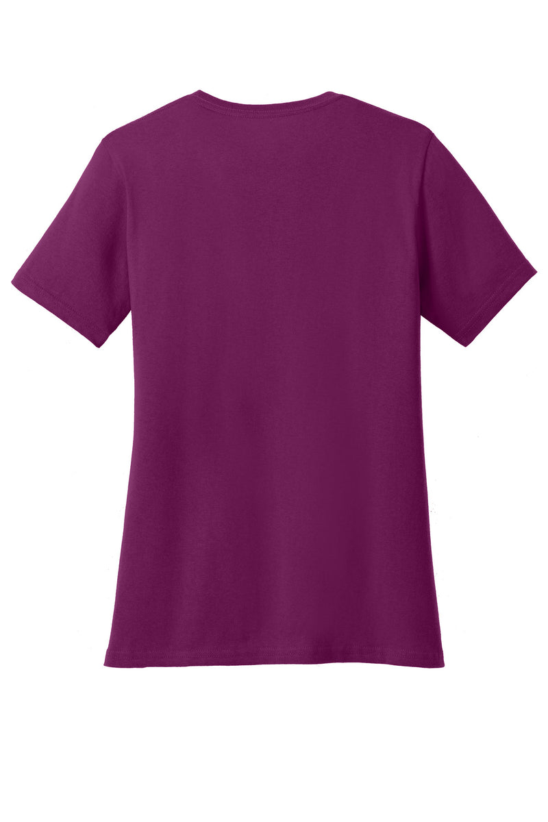 Port & Co Women's Core Cotton V-Neck Tee - Raspberry