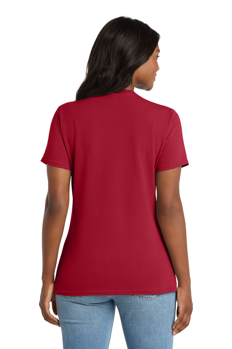 Port & Co Women's Core Cotton V-Neck Tee - Red