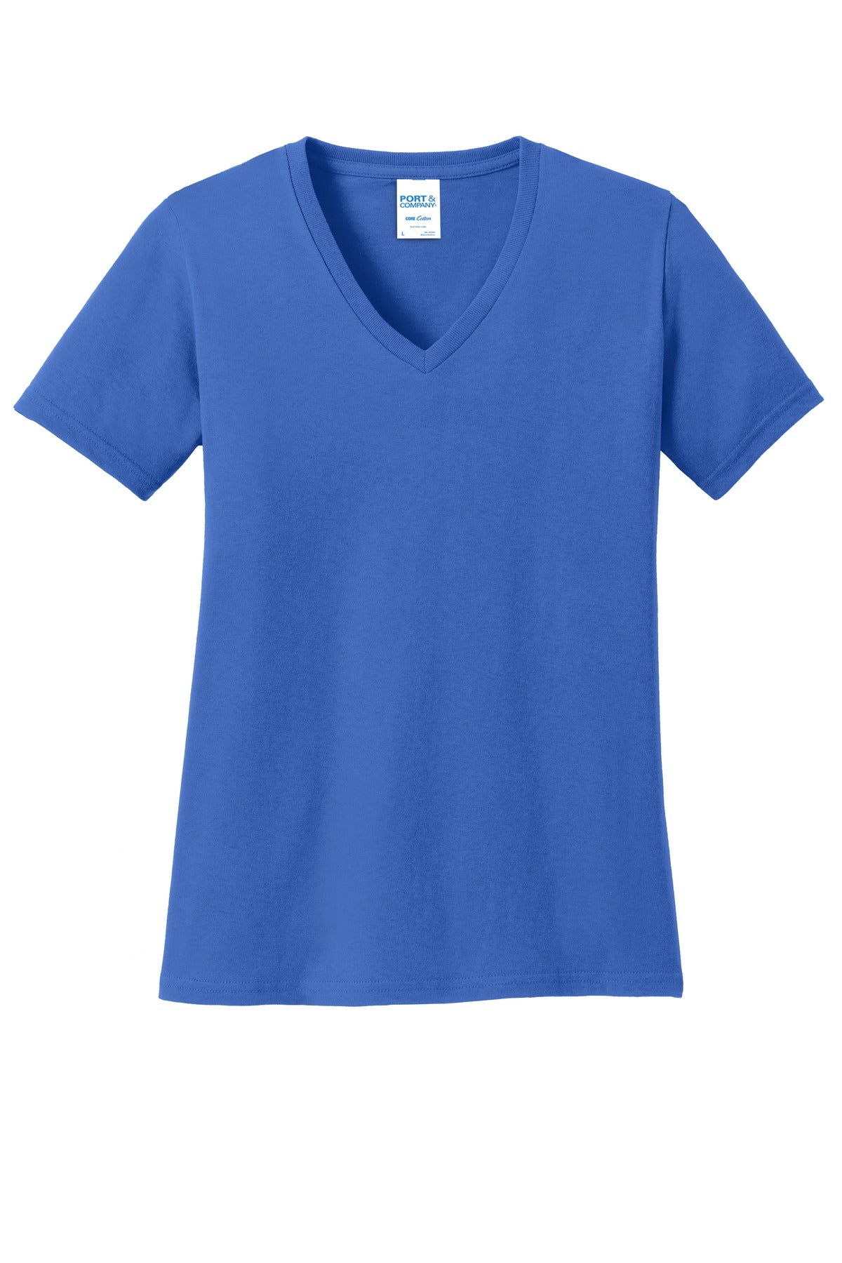 Port & Co Women's Core Cotton V-Neck Tee - Royal