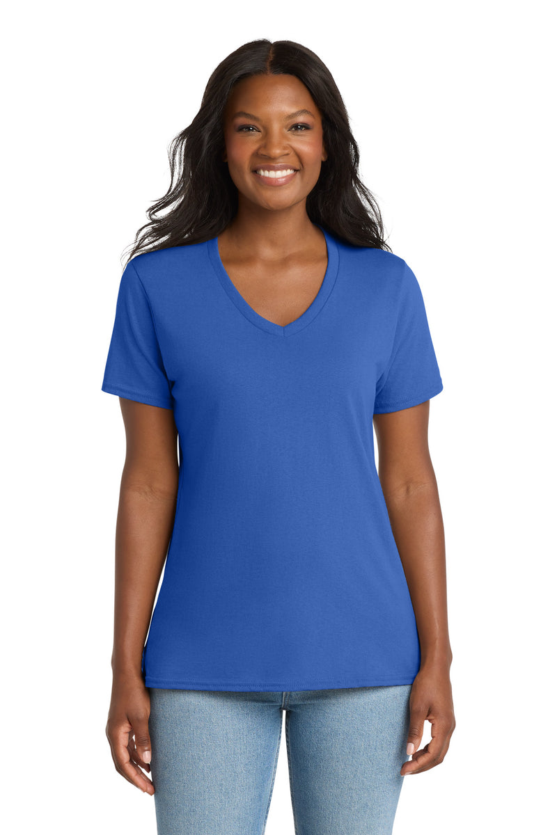 Port & Co Women's Core Cotton V-Neck Tee - Royal